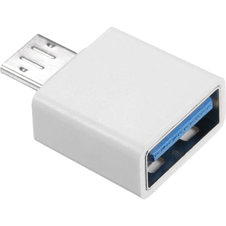 Adaptateur OTG Micro USB vers USB 2.0, adaptateur Micro USB Portable, taille Mini, Plug and Play large Micro USB blanc