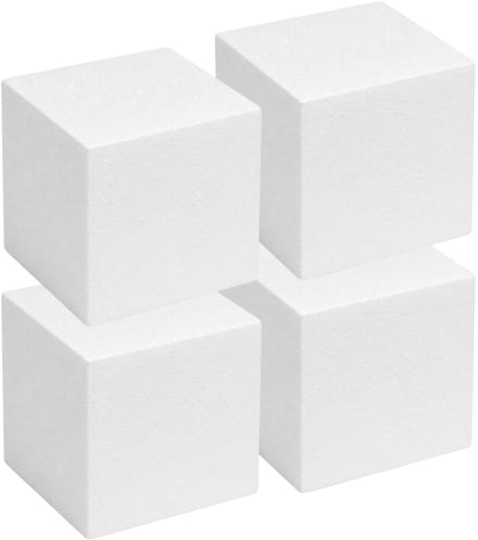 Piepschuim vormen - kubus - 4x - 30 x 30 x 30 cm - styropor hobby / DIY vorm - basis knutselfiguren