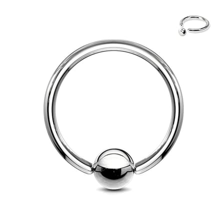Piercing ball closure ring 1.6x10x4 - zilver - LMPiercings