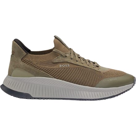 Boss Heren TTNM EVO Suède Sneakers (Donkergroen)