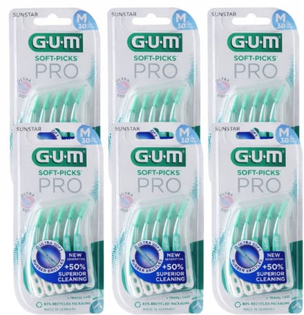6x GUM Soft-Picks PRO Medium 30 stuks