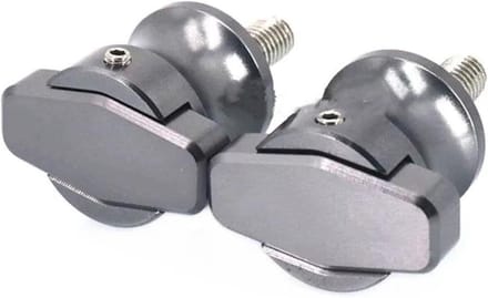 Motor Swingarm Bobbins - Frame Sliders - Bescherming Motorfiets - Aluminium Constructie - Set van 2 - Grijs