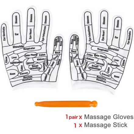 Gants Réflexologie des mains Acupoint Outils d'acupression Soulagement des mains Bâton de spa Points d'acupuncture Point Réutilisable gray