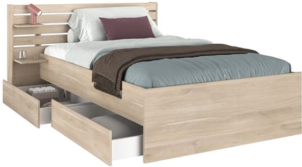 Vente-unique Bedframe hout natuurlijk licht 120 x 190 cm