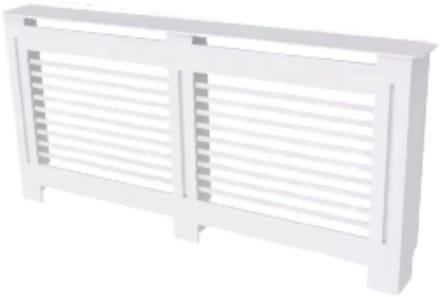 Radiatorombouw Tavien - 172x92 cm - Ombouw rooster - Horizontale panelen - MDF - Stijlvol - Wit