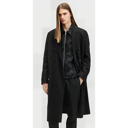 AllSaints Arcade Coat Black Größe: 42 | Zweireihige Mäntel Outlet | Herren | Schwarz