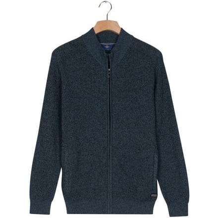 Baileys Vest Fullzip Allover Structure Faded Denim Blue / male