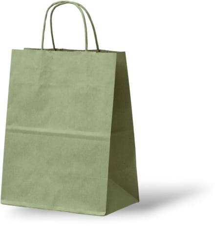 Papieren Tasjes Kraft - Olijfgroen - Medium - 24x12x31 cm - 50 Stuks