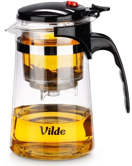 Theepot met Filter met Knop Glas 680 ml - Koffie- en Thee Pot - Infuser - Theezeef - Filter - Zeef