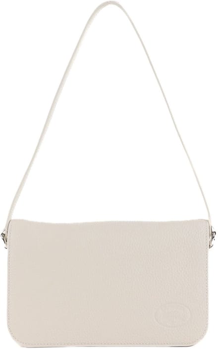 LACOSTE Leren Schoudertas Croco Crew Shoulder Bag Laponie Beige