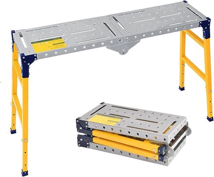 140 cm multifunctioneel werkplatform aluminium frame mobiele lastafel, 70-110 cm in hoogte verstelbaar werkplatform inklapbaar draagbaar anti-slip platform