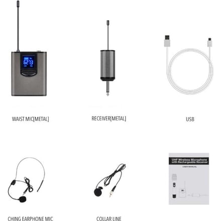 Draagbare draadloze mini-ontvanger Headset Zender Clip-on microfoon Leraar-presentatormicrofoon