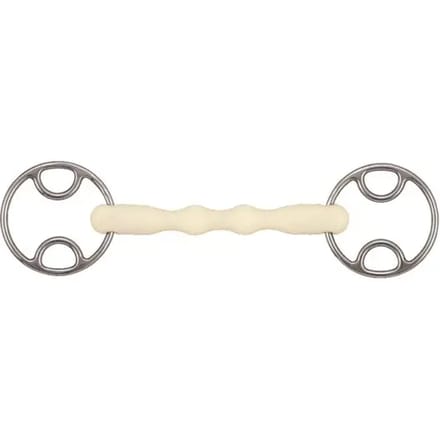 2-rings paardenbit met rechte ring Soyo Happy mouth "mullen"