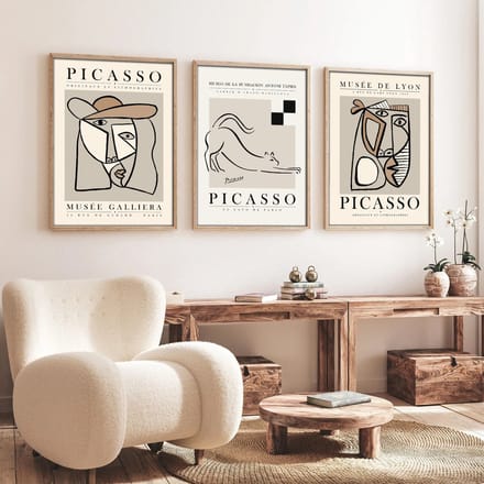 Asir - Decoratief Ingelijst MDF-Schilderij - Veelkleurig - 50 x 70 cm (Set van 3)