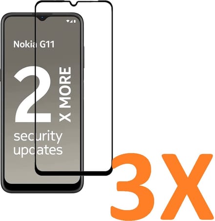 Volledige dekking Screenprotector Glas - Tempered Glass Screen Protector Geschikt voor: Nokia G11 / Nokia G21 - 3X
