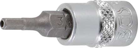 BGS Dopsleutelbit 1/4 binnenzeskant met boring 3 mm