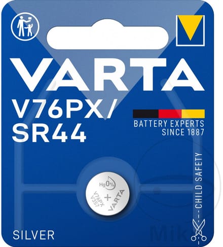 Varta Knoopcel V76PX 1.55 V 1 stuk(s) 145 mAh Zilveroxide SILVER Coin V76PX/SR44 Bli 1