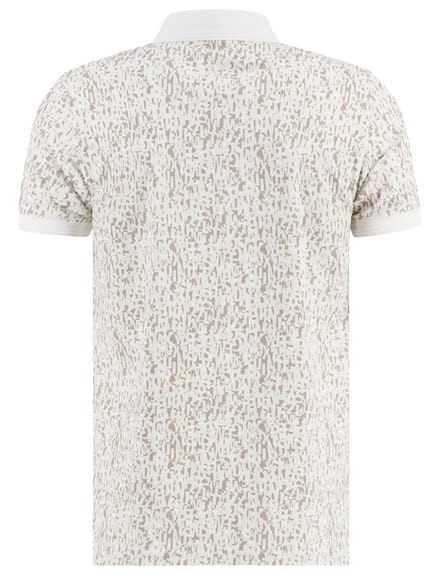 poloshirt A Fish Named Fred wit geprint 3 knoopjes