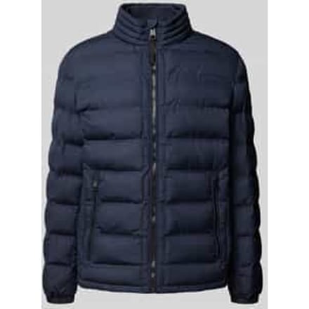 Regular Fit gewatteerd jack met opstaande kraag model 'MODENA FUSED'