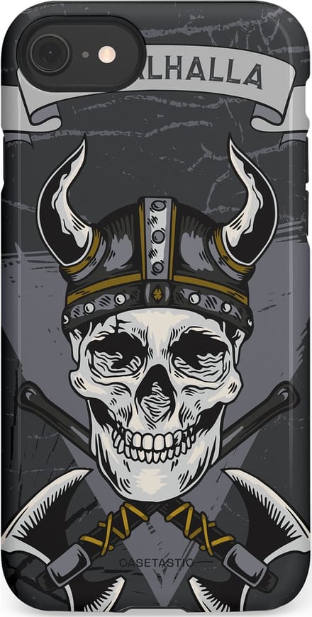 Casetastic hoesje geschikt voor Apple iPhone SE / Apple iPhone 7 / Apple iPhone 8 - Dubbellaagse bescherming - Valhalla - Fashion Case - Donkergrijs Grijs