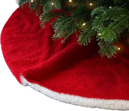 Unique Living kerstboomrok - rood - D90 cm - polyester - kerstboomkleed
