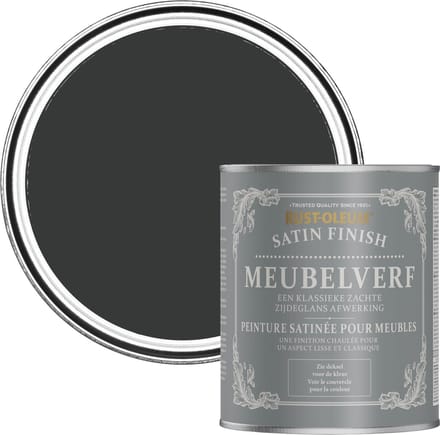 Rust-Oleum Zwart Meubelverf Zijdeglans - Natuurlijke Houtskool 750ml