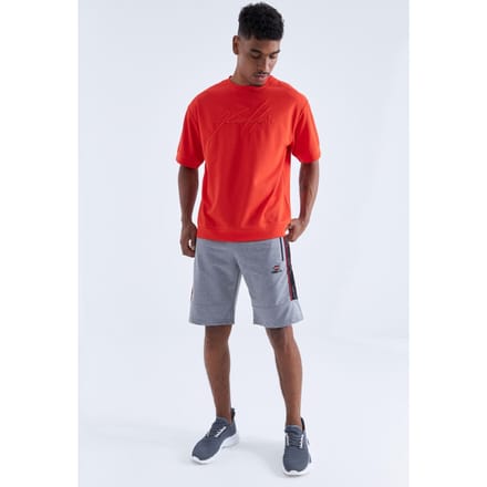 Heren Gestreepte Jersey Korte Broek