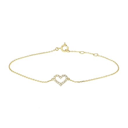 Marie Celeste armband hart zirkonia 16,5 - 18,5 cm - Goud