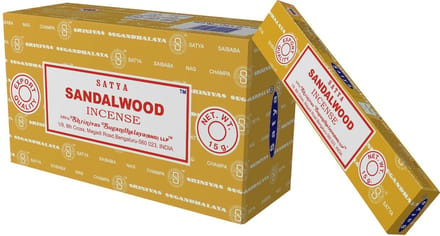 Wierook Satya Sandalwood - doos met 12 pakjes van 15 gram