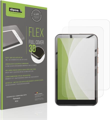 dipos FLEX – 2x Matte Screenprotector geschikt voor Fanvace K22 | Volledige Schermbescherming | Case-Friendly