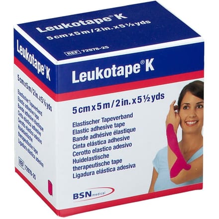 Leukotape K Kleefwindel Elast Roze 5cmx5m 1