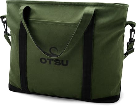 Otsu - Grote legergroene tote bag met rits
