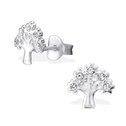 Montebello Oorbellen Adriona - 925 Zilver E-Coating - Levensboom - 7mm