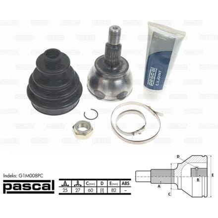 Homokineet reparatie set, aandrijfas PASCAL G1M008PC