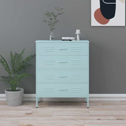 vidaXL - Ladekast - 80x35x101,5 - cm - staal - mintkleurig