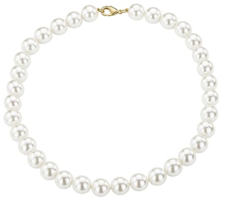 Traveller Parelcollier - Parelketting dames - Wit - 12 mm - 45 cm - Goudkleurig - 741245