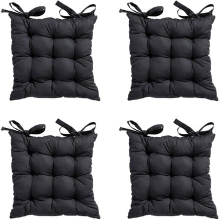 Madison - Zitkussen Toscane Basic black - Ca. 46x46 cm - Set van 4