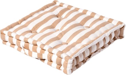 Homescapes zitkussen brede strepen beige 50 x 50 x 10 cm