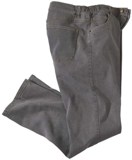 ATLAS FOR MEN - Regular spijkerbroek met half-elastische tailleband - Heren - Verkrijgbaar in grote maten - W38