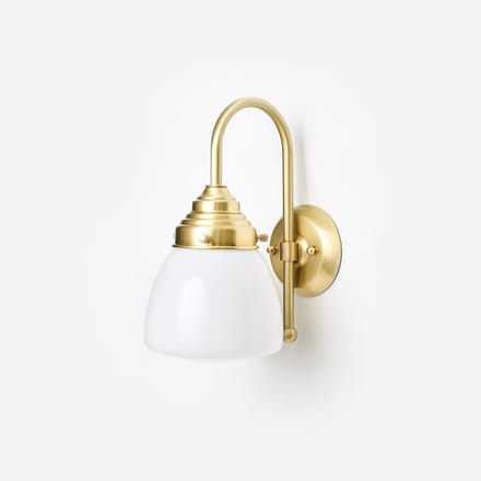 Wandlamp Schoolbol Small Meander Messing - Art Deco Trade