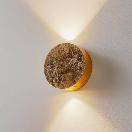 Escale Glanzend gouden LED-wandlamp Sunny