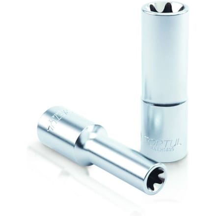 E-Torx inzetstuk TOPTUL 1/2 inch E12 tief (lang, 77mm)