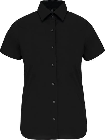 Kariban Dames stretch blouse korte mouwen K532 - Black - L