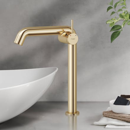 EMKE Wastafelkraan - Mengkraan - Incl. Aansluitingen - Hoge Uitloop 26cm - Goud