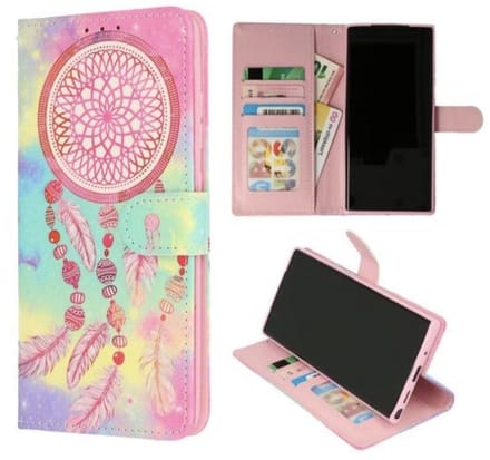 Cityhoesje Bookcase iPhone 14 Pro – Print Dromenvanger veren