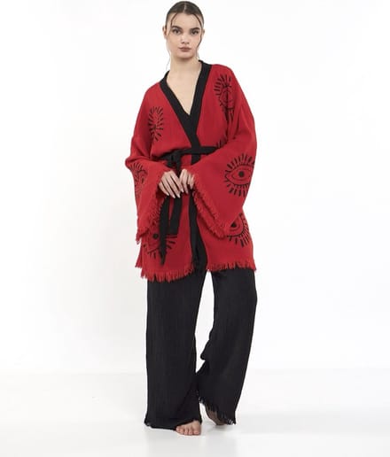 Mousseline Badjas Olifant /Roos / One size