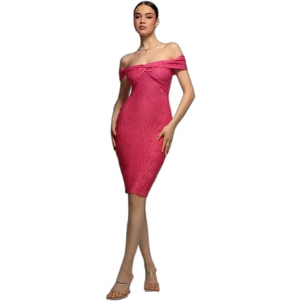 Strakke damesjurk Goddiva Knot Twist