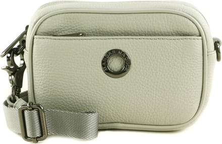 MANDARINA DUCK Leren Schoudertas Gordeltas Mellow Leather Camera Bag Pearl Grijs