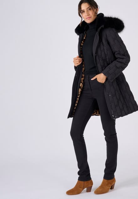 Damart - Gewatteerde sierlijke parka - Dames - Zwart - 38-40 (S)