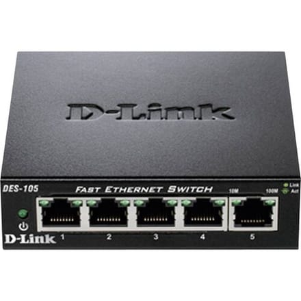 D-Link DES-105 5-Port Fast Ethernet Schakelaar 10/100 Mbps